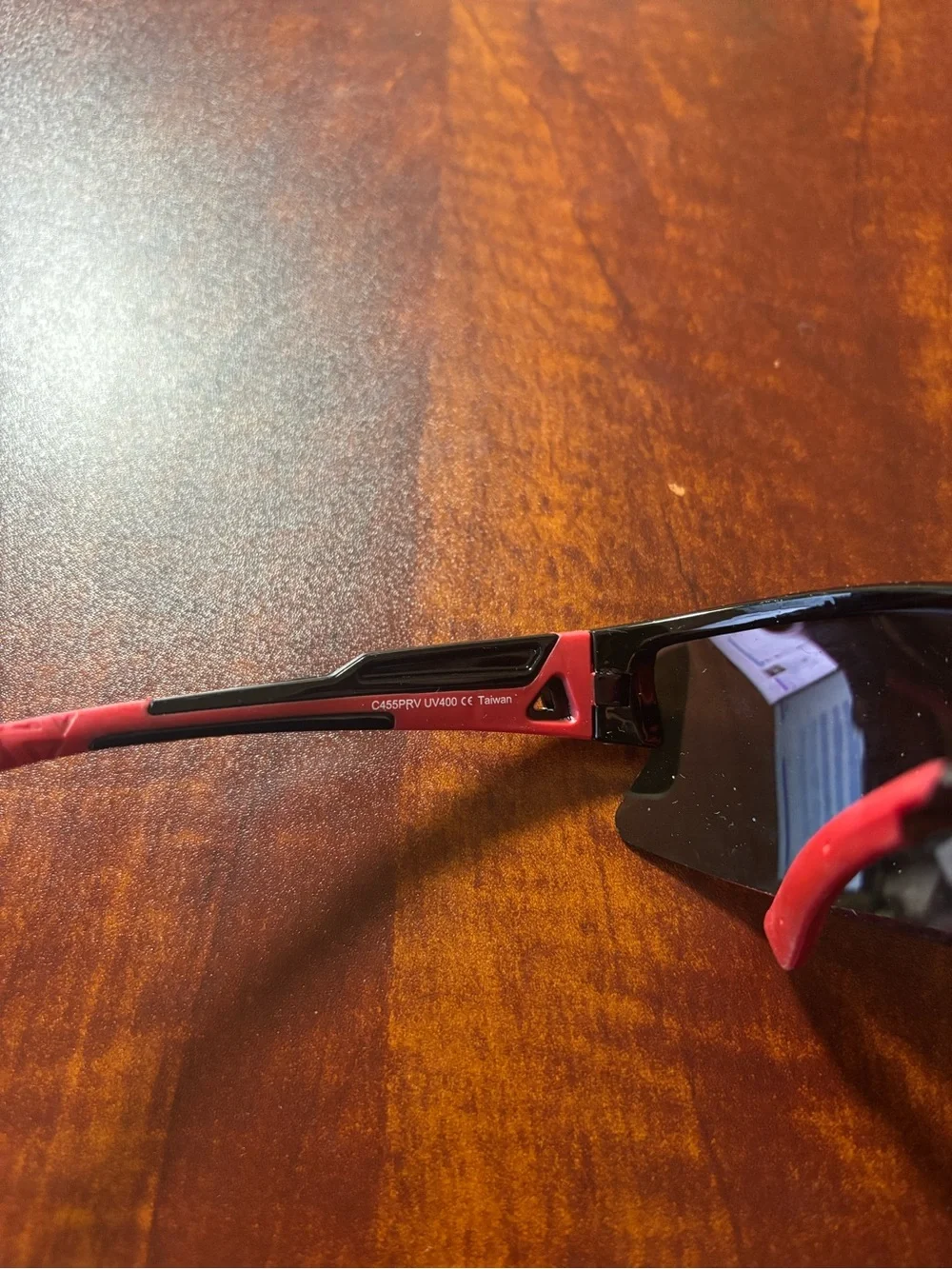 Polarized Sport Sunglasses Red Mirror Wrap UV400 Cycling Running Golf Black Red